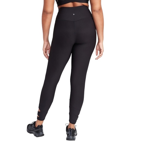 {Old Navy} "Powersoft High-Rise 7/8 Ruched Cutout Go-Dry Leggings" Stretch Pants - Picture 2 of 6
